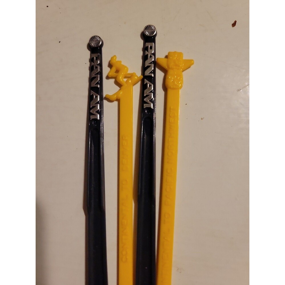 RARE Vintage Airline Drink Stirrers: Pan Am, Continental To Denver And Northwest